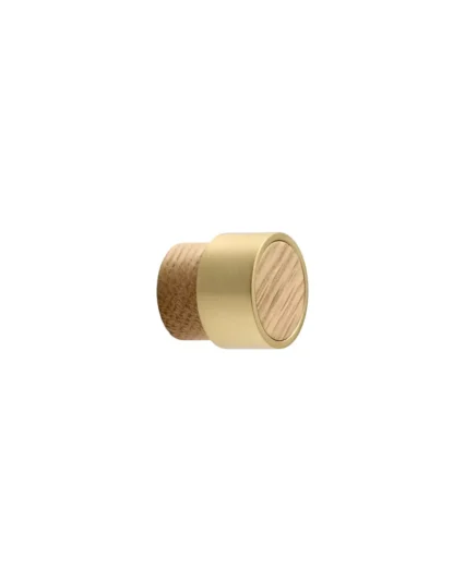 Oak and brass knob